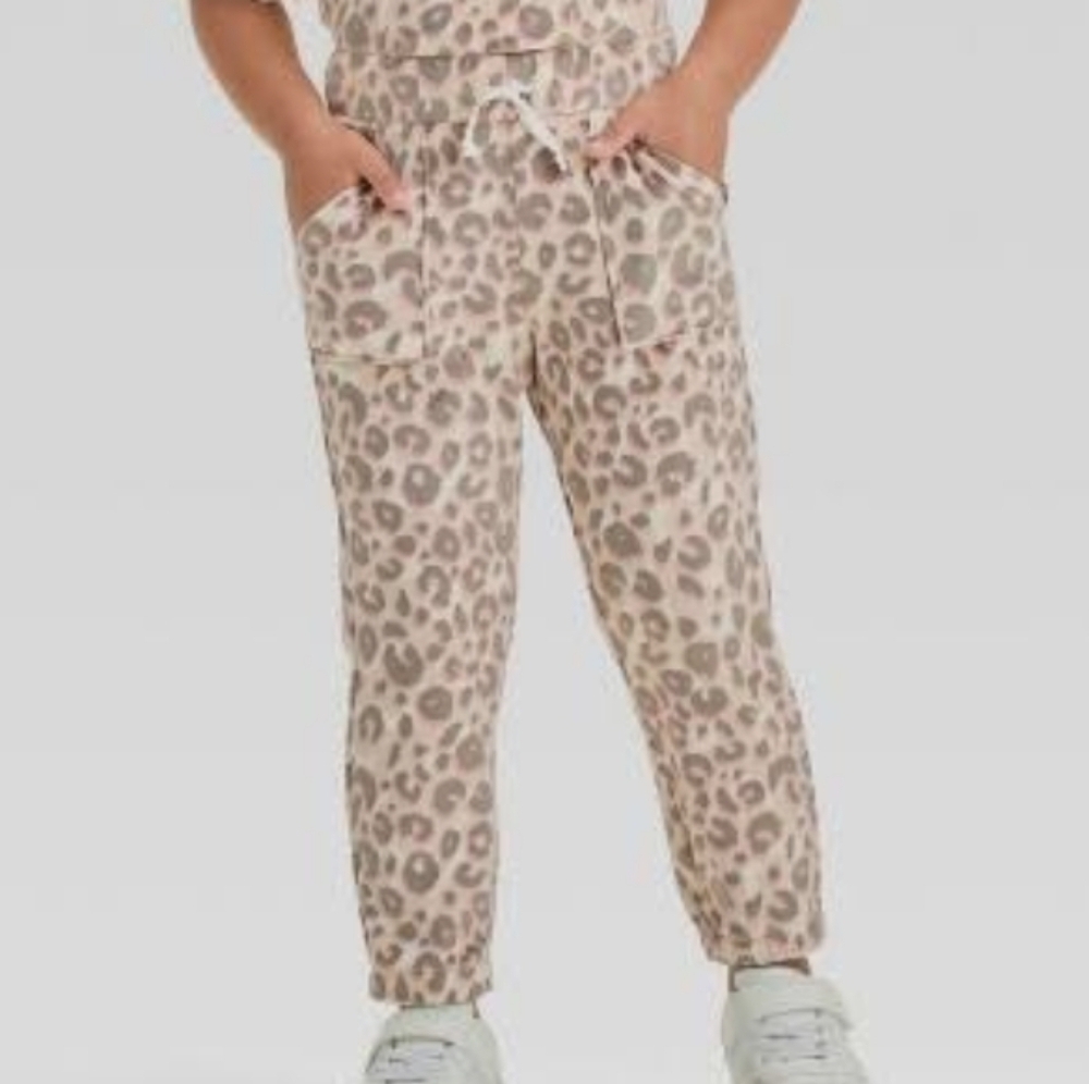 NWT Cat&Jack Leopard Print Velour Joggers